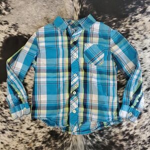 Arizona Jean Company Blue Plaid Button-Down Shirt